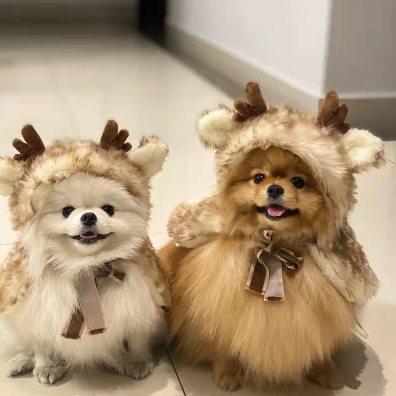 christmas reindeer hooded cape